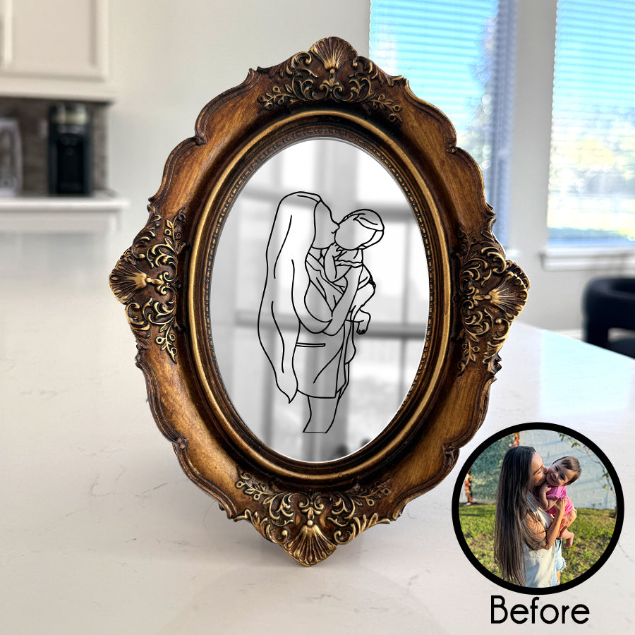 Mother’s Day Framed Line Art Mirror